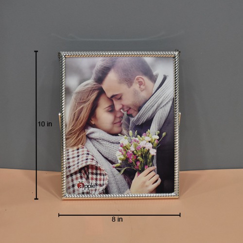 Silver-Plated Photo Frame with Stand ( Photo Size : 10 x 8 inches)