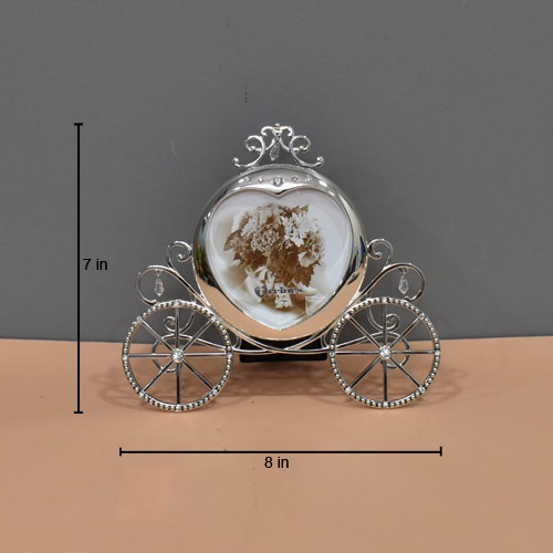 Silver Plated Cinderella Carriage Table Top  Photo Frame For Home And Office Decor