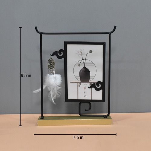 Black  Showpiece Frame Photo with Stand and Dream Catcher ( Photo Size: 6 x 4 inches)