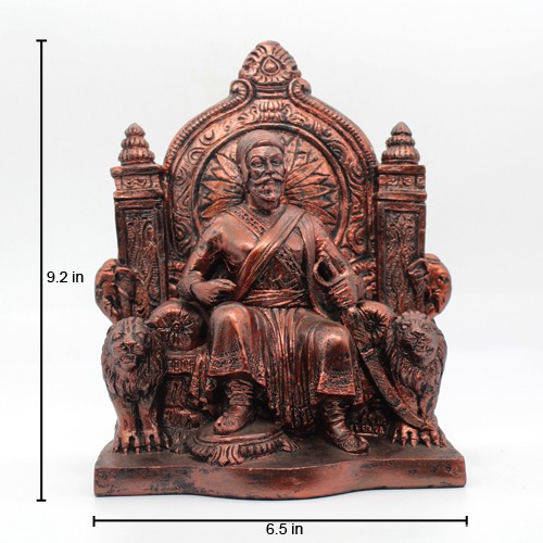 Chhtrapati Shivaji Maharaj With Rajdand Copper Colour