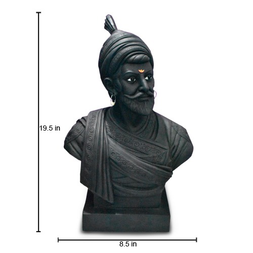 Chhatrapati Shivaji Maharaj Bust Sculpture in Black finishing