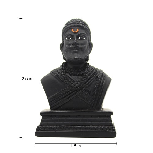 Chhatrapati Shivaji Maharaj Bust Car Dashboard Idol Elegant Black Colour Finishing