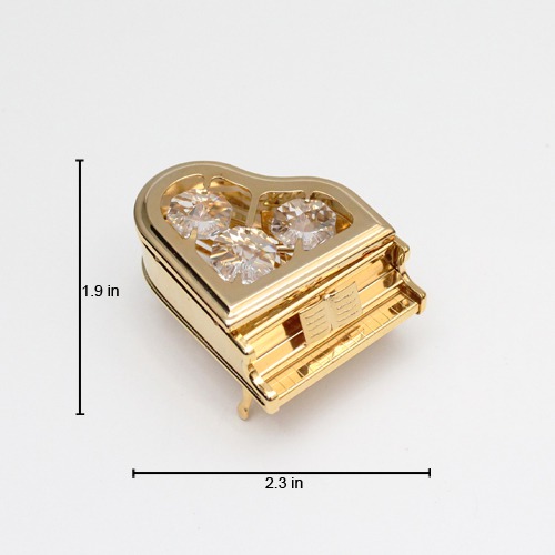 Piano Gifts Figurine Gold Plated Metal Crystal art