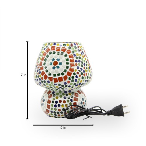 Multicolour Dome Shape Ceramic Table Lamp For Home & Office Decor