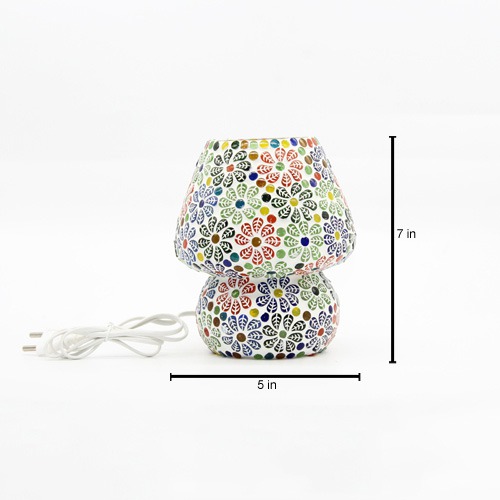 Muticolour Mosaic Style Dome Shape Table Lamp For Home & Office Decor