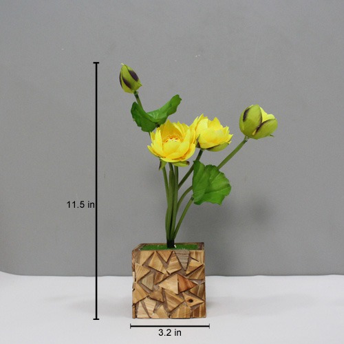 Artificial Yellow Lotus Plant | Artificial Plant with Pot Artificial Plants for Home Decor Decorative Plants Artificial Flowers with Pot