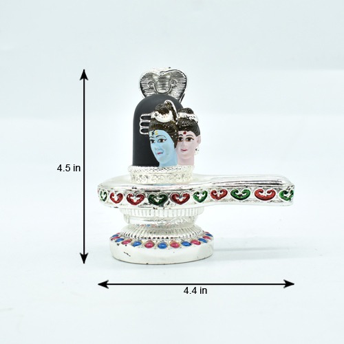 Black Silver clotting Shiv ling Idol Multicolour Shivling Idol,  Fiber Idol