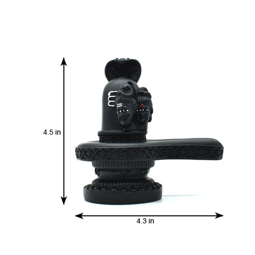 Shivling In Black Shine With Sheshnag Blaclk Shine Shivling, Fiber Shivling