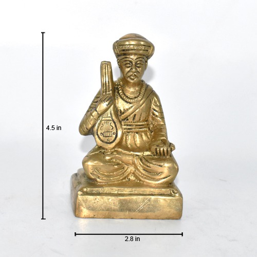 Brass Sant Tukaram Maharaj Statue | Brass Tukaram Statue| Brass Statue(4 inch)