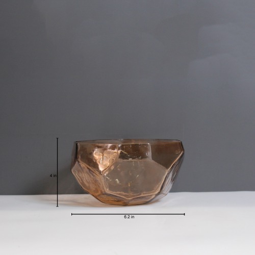 Copper Glass Hexa Candle Holder | Planters Glass Flower Plant Pots Modern Decorative Gardening Pot