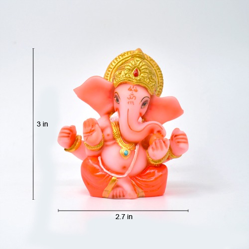 Fiber Small Ganesha Idol For Car Dashboard