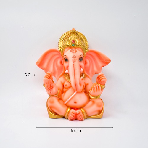 Big Ears Ganesha Fiber Statue For Car Dashboard