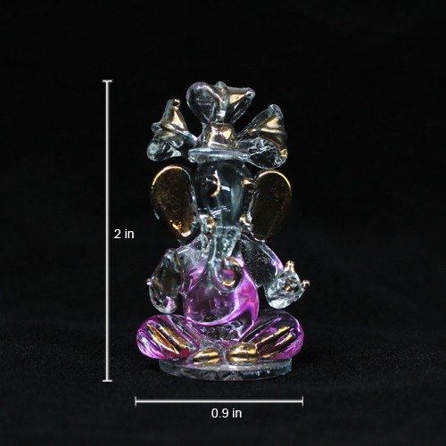 Attractive Snake on Head Glass Mini Ganesh Idol For Car Dashboard