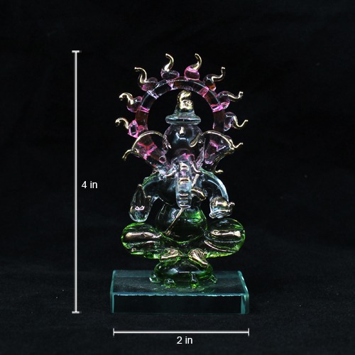 Decorative Glass Ganesha Statue For Car Dashboard