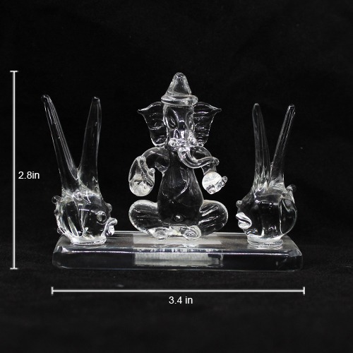 Glass Ganesha Idol For Home & Office Decor