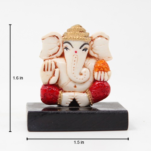 Small Ganesha With Base | yellow dhoti |fibre material