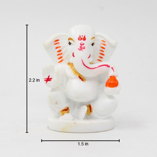 Orange Modak Ganesha Idol For Car Dashboard, Ideal Gift For Friends, Family