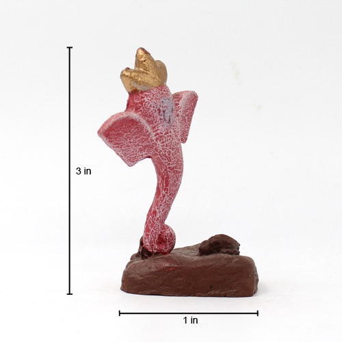 Pink Colour Polyresin Bhavanpati Ganesha Idol For Home Decor