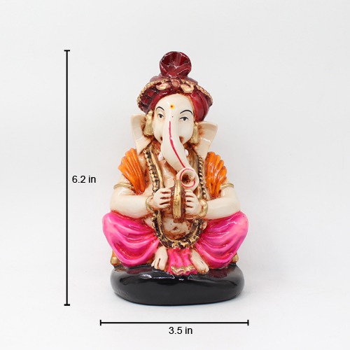 Lord Ganesha Statue Playing Harmony For Home & Office Decor