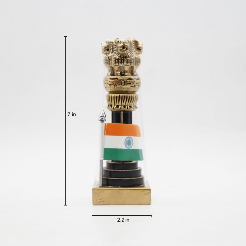 Wooden Ashoka Stambh Ashoka Pillar Indian National Emblem Ideal for Office and Home Decor Showpiece