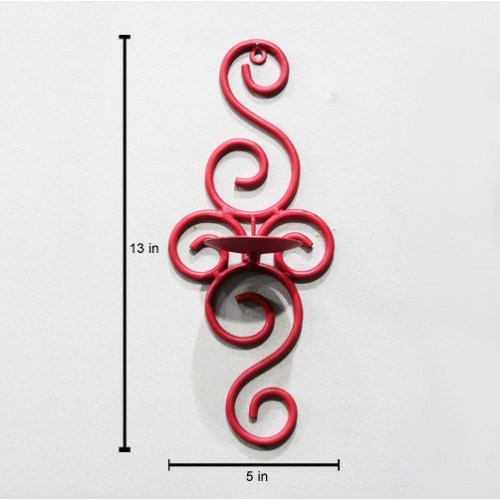 Red Round  Designing Wall  Candle Stand For Home & Office Decoration