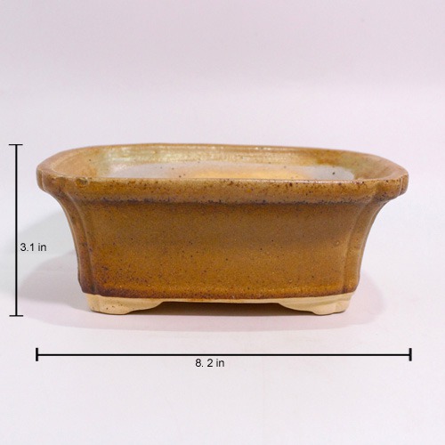 Brown Ceramic Rectangle Pot | Ceramic Pots for Indoor, Living Room, Plants, Planters, Flower pots, Gamla, Outdoor/ Ceramic Pots Planters for Home Decor