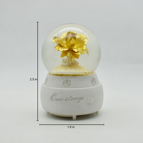 Beauty and The Beast Eternal Enchanted Rose Flower in a Glass dome with Golden LED Lightings and music