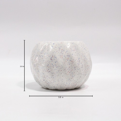 White Dotted Vase Plant Pot | Ceramic Indoor Flower Pot Planter Indoor Outdoor Planter