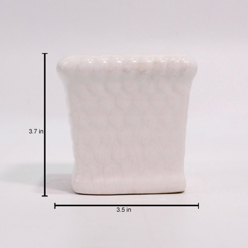 Honey Comb White Ceramic Pot | Garden and Living Room Decorative Small Ceramic Planter