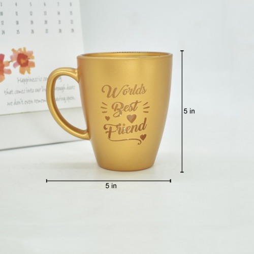 World Best Friend Coffee Mug With Engraving Gold