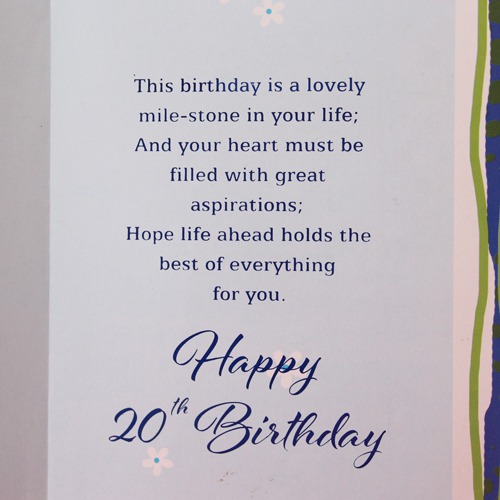 On Your 20th Birthday With Love | Birthday Greeting Card