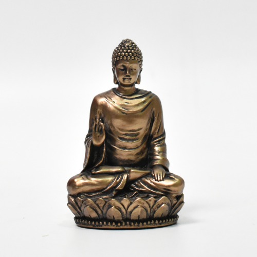 Fiber Gautama Buddha Blessing Mini | Buddha Statue Golden Decorative Showpiece - 7cm