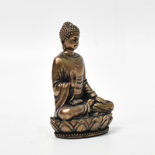 Fiber Gautama Buddha Blessing Mini | Buddha Statue Golden Decorative Showpiece - 7cm