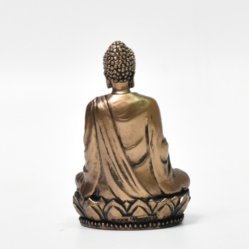 Fiber Gautama Buddha Blessing Mini | Buddha Statue Golden Decorative Showpiece - 7cm