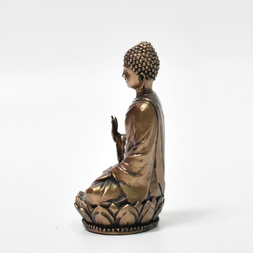 Fiber Gautama Buddha Blessing Mini | Buddha Statue Golden Decorative Showpiece - 7cm