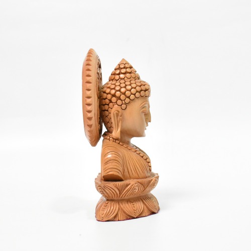 Small Buddha Face Wooden Statue | Religious Idol of Lord Gautam Buddha Statue Small Size Idols Decorative Showpiece