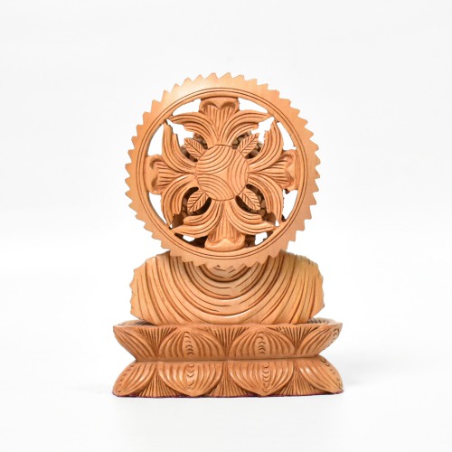 Small Buddha Face Wooden Statue | Religious Idol of Lord Gautam Buddha Statue Small Size Idols Decorative Showpiece