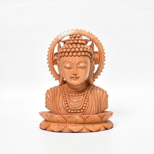 Big Buddha Face Wooden Statue | Religious Idol of Lord Gautam Buddha Statue Big Size Idols Decorative Showpiece