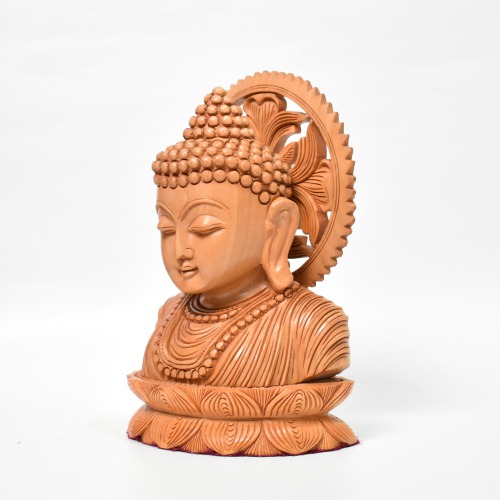 Big Buddha Face Wooden Statue | Religious Idol of Lord Gautam Buddha Statue Big Size Idols Decorative Showpiece