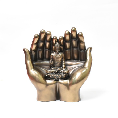Sitting Buddha In Double Hand | Lord Buddha Statue In Blessing Posture Sitting Idol Decorative Showpiece
