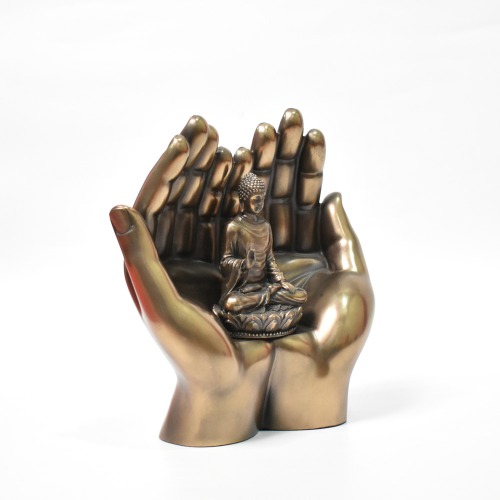 Sitting Buddha In Double Hand | Lord Buddha Statue In Blessing Posture Sitting Idol Decorative Showpiece