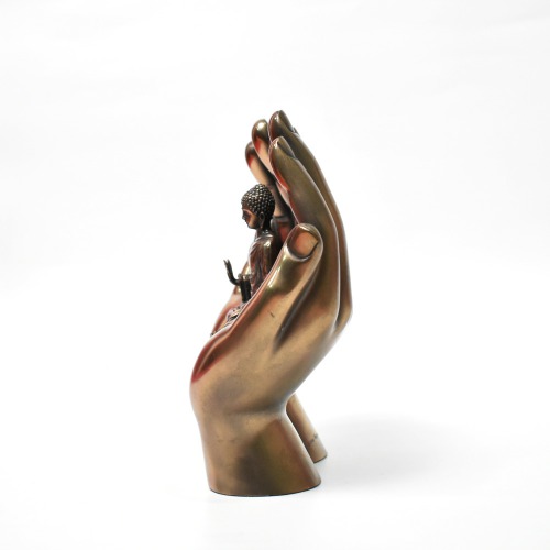 Sitting Buddha In Double Hand | Lord Buddha Statue In Blessing Posture Sitting Idol Decorative Showpiece