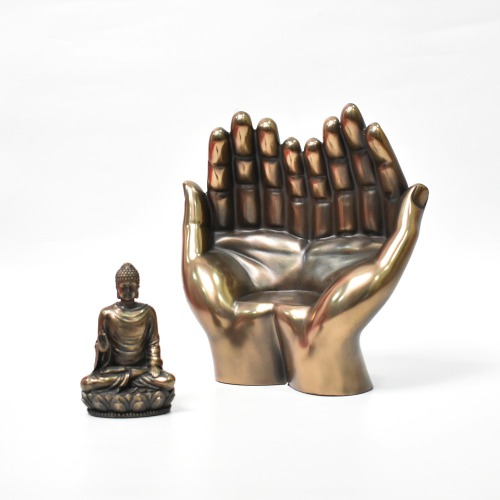 Sitting Buddha In Double Hand | Lord Buddha Statue In Blessing Posture Sitting Idol Decorative Showpiece
