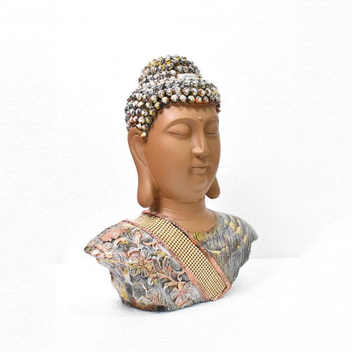 Multi colour Buddha statue with Diamond Work | Entique Lord Buddha Handicraft Idol God Gautama Buddha Statue