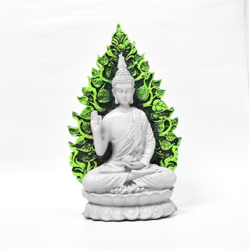 White Gautama Buddha Statue With Green Leaves Tree | Spirituals | Gautama Buddha | Buddha | Home decor