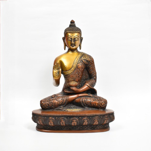 Brass Buddha With Two Toned Colour Statue | Gautam Buddha Idol Statue for Home | living room | study room | Gifting items Decorative Showpiece