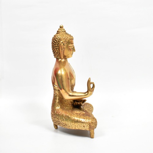 Designer Shal Buddha Statue Golden Colour | Religious Idol of Lord Gautam Buddha Statue Big Size Idols Decorative Showpiece