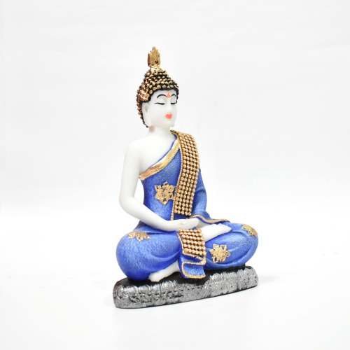 White Antique Lord Buddha Statue| Murti for Mandir | Temple | Home Decor Decorative Showpiece