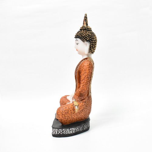 White And Brown Antique Lord Buddha Statue| Murti for Mandir | Temple | Home Decor Decorative Showpiece