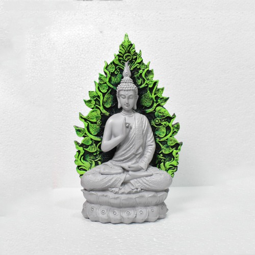 Small White Gautama Buddha Statue With Green Leaves Tree | Spirituals | Gautama Buddha | Buddha | Home decor